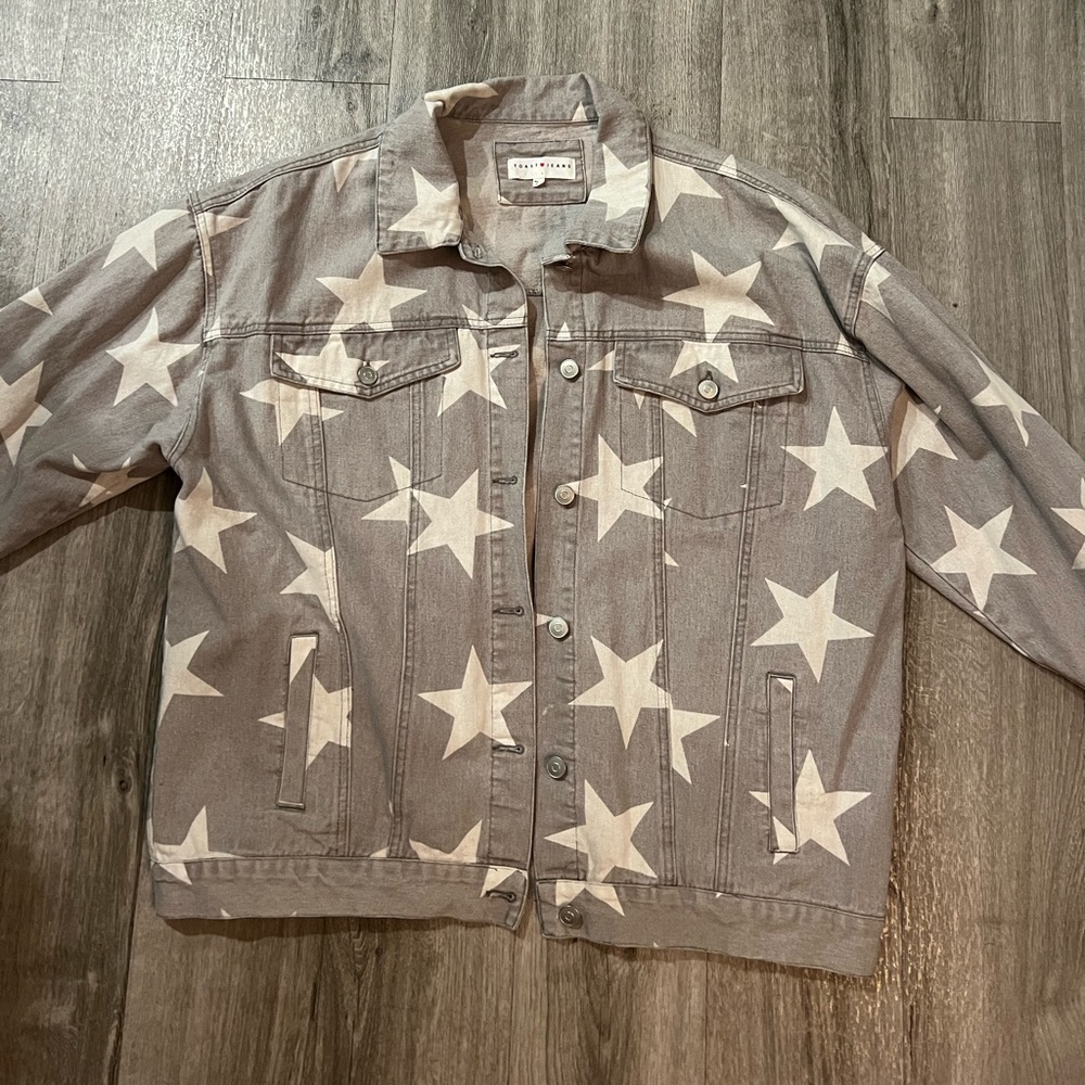 GREY STRIPED DENIM JACKET